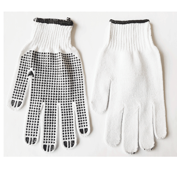 Cotton Gloves - Trade Knitted Poly Dotted