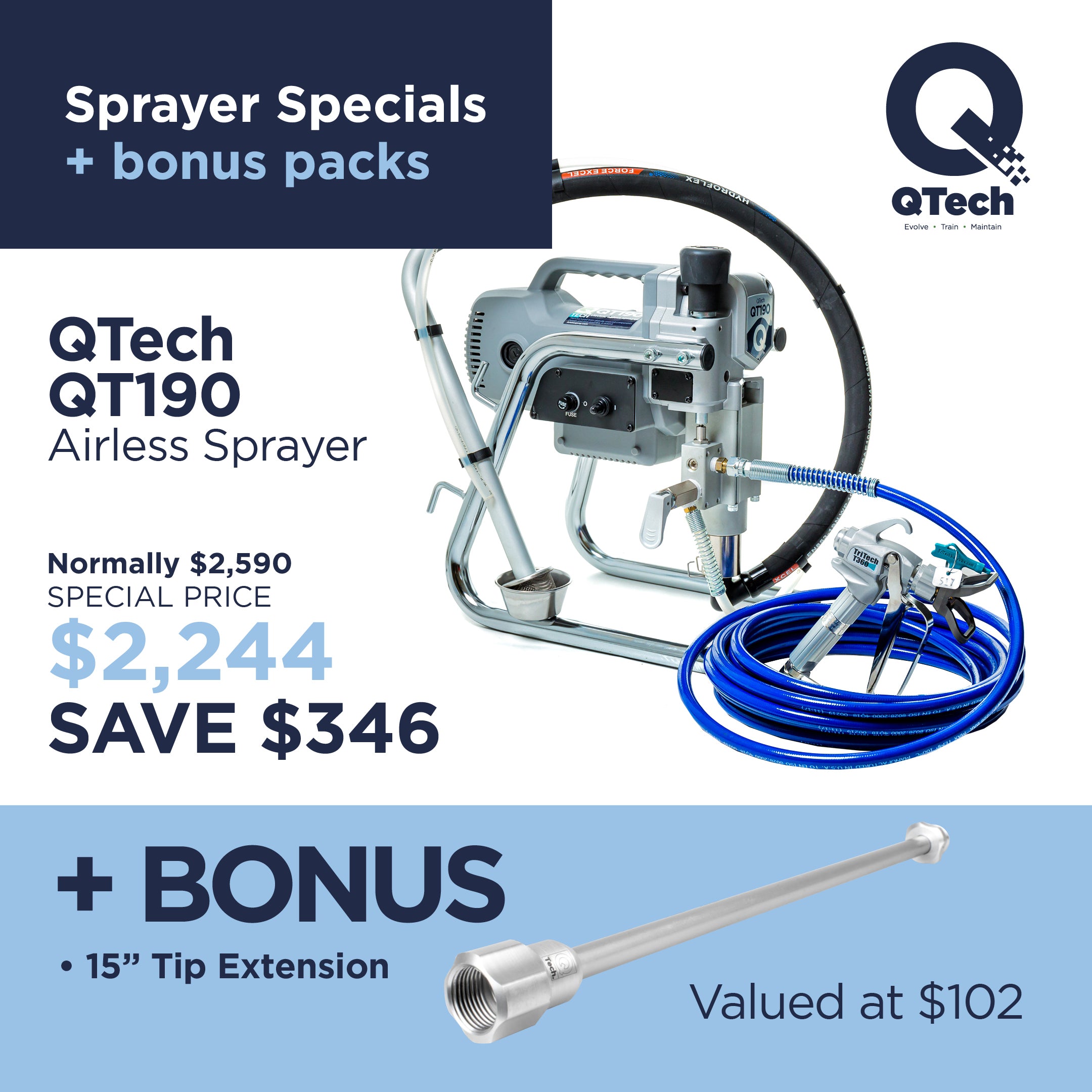 Qtech qp019 electric clearance airless sprayer