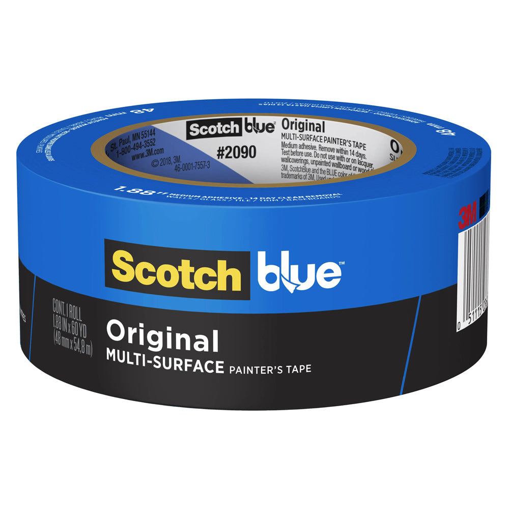 3M 2090 ScotchBlue 48mm x 55m Original Multi-Surface Painter’s Masking Tape - 3 Pack