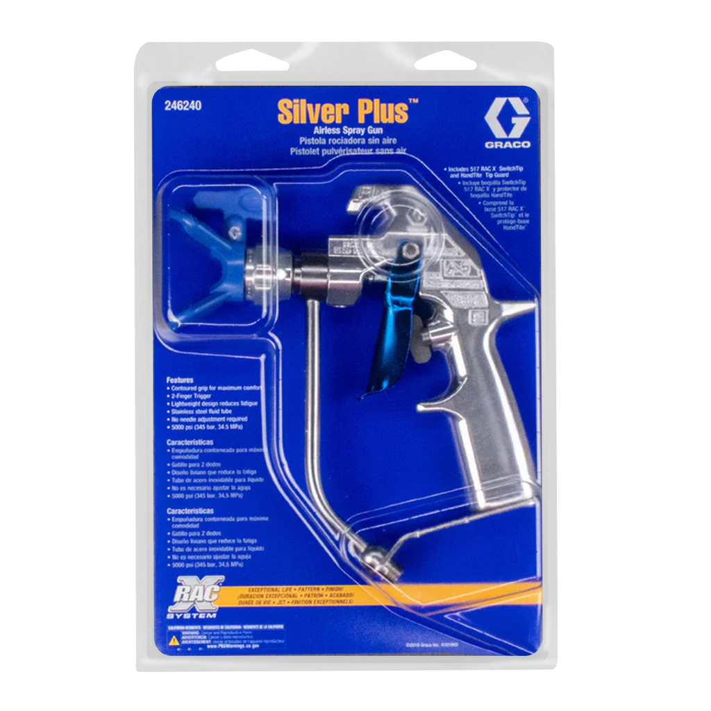 Graco Silver Plus Airless Spray Gun, 2-Finger Trigger, RAC X 517 SwitchTip