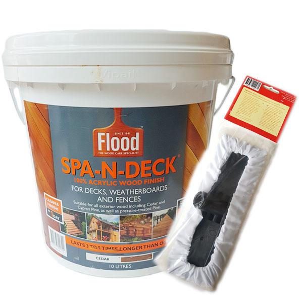 Flood Spa-N-Deck 10L and Lambswool 230mm Floor Applicator Block - SPECIAL
