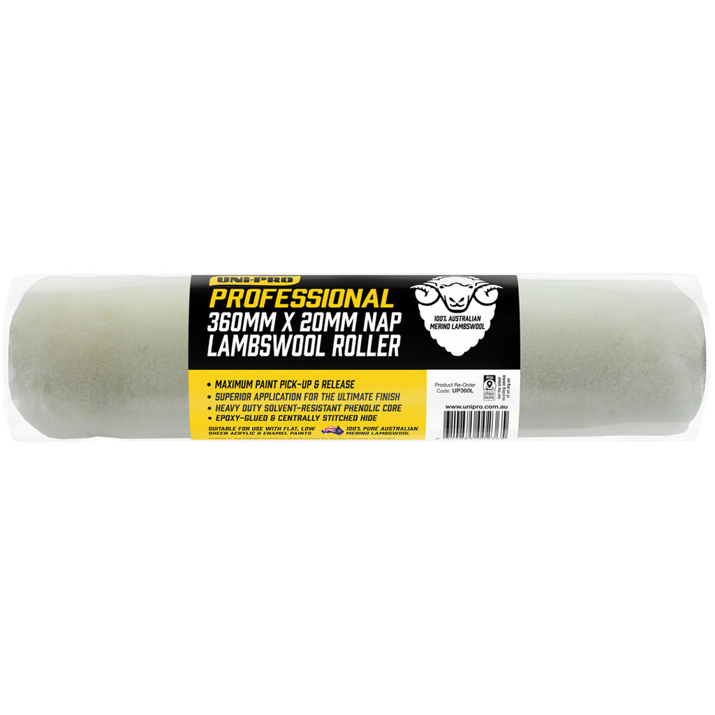 Uni-Pro Professional 360mm Sheepskin Roller Covers - Box of 6