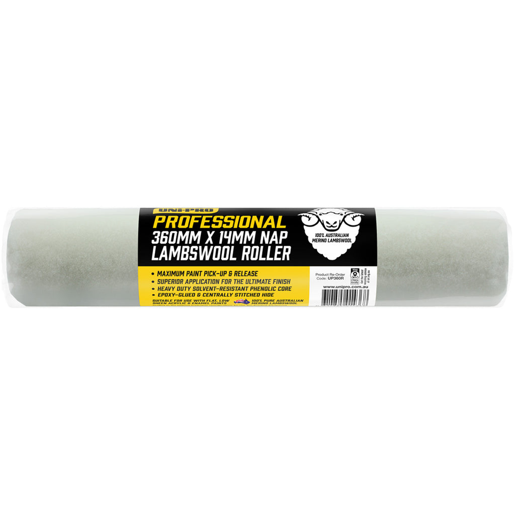 Uni-Pro Professional 360mm Sheepskin Roller Covers - Box of 6