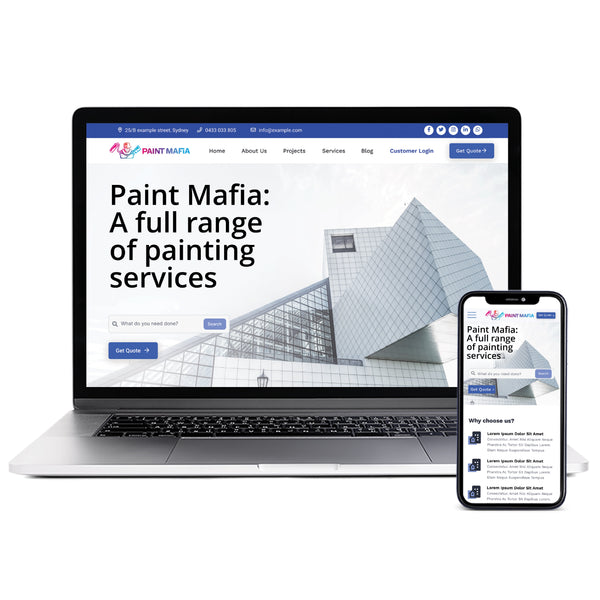 A website with built-in quoting and invoicing system for tradies