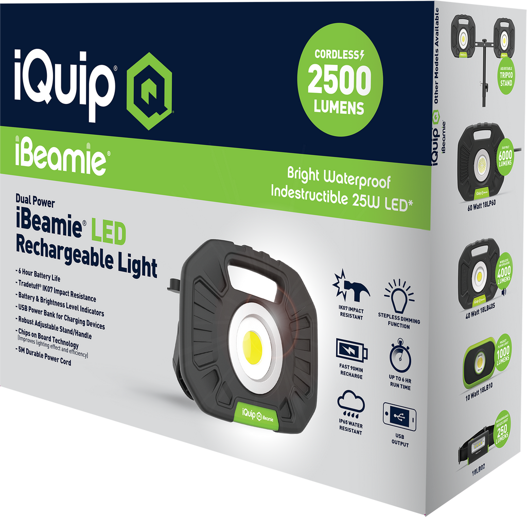 iQuip iBeamie LED Cordless Portable Light 25Watt