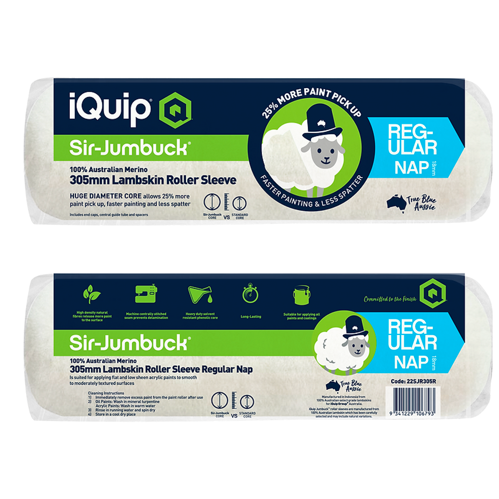 iQuip Sir Jumbuck Lambskin Roller Sleeve Regular Nap Complete Range