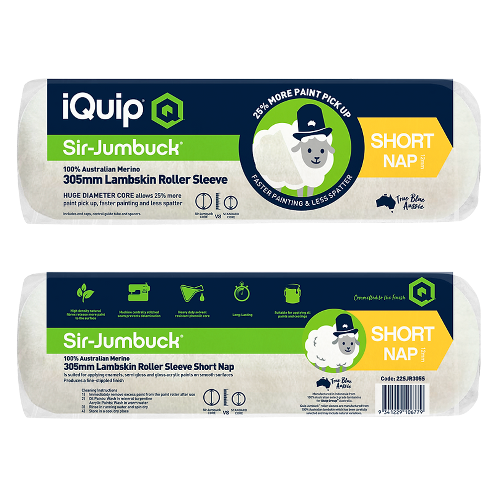 iQuip Sir Jumbuck Lambskin Roller Sleeve Short Nap Complete Range