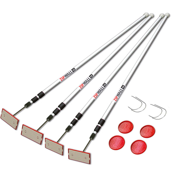 ZipWall 4 x Spring Loaded Poles (1.4m - 3.8m) SLP4-Pack