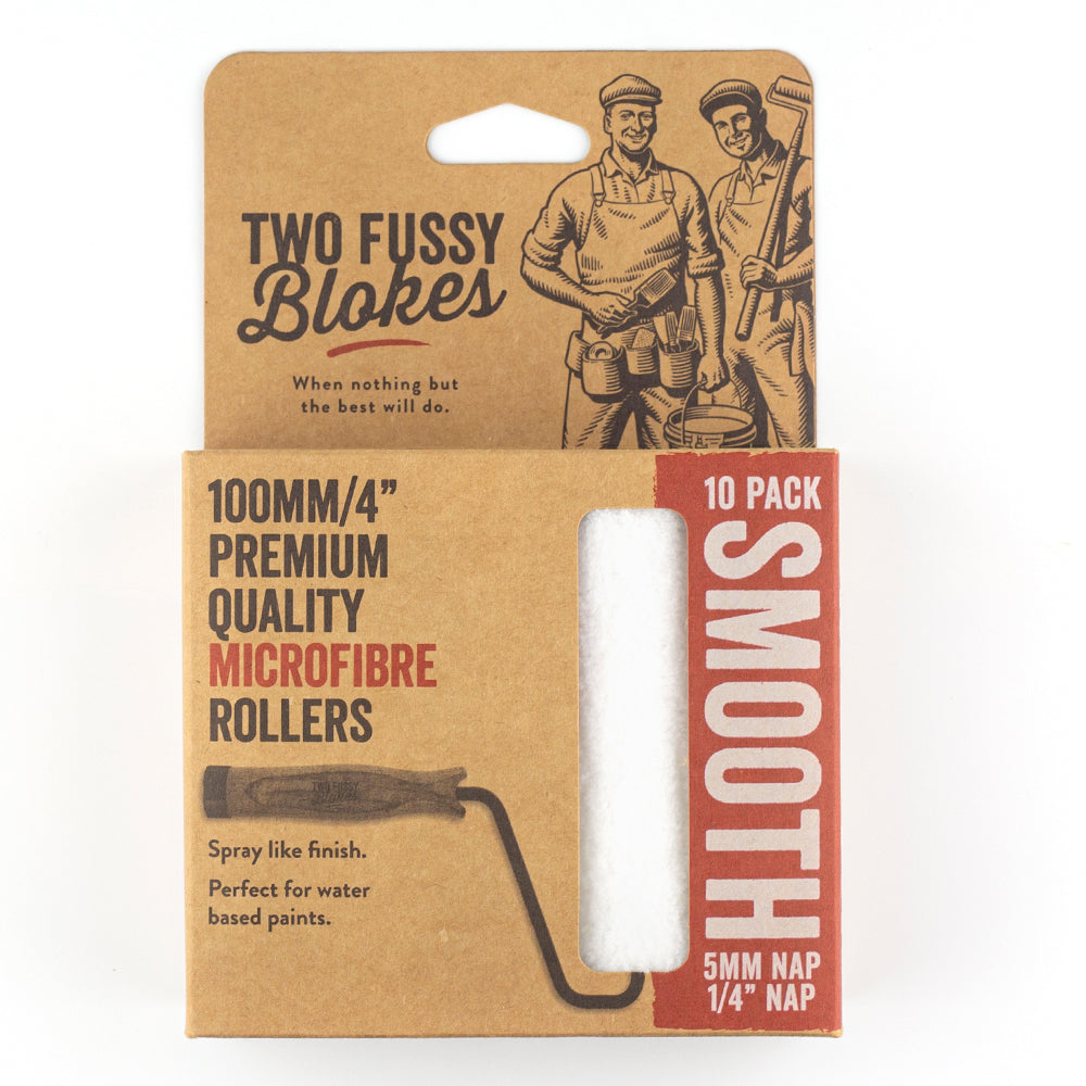 TWO FUSSY BLOKES 100mm Microfibre Paint Roller 5mm Nap