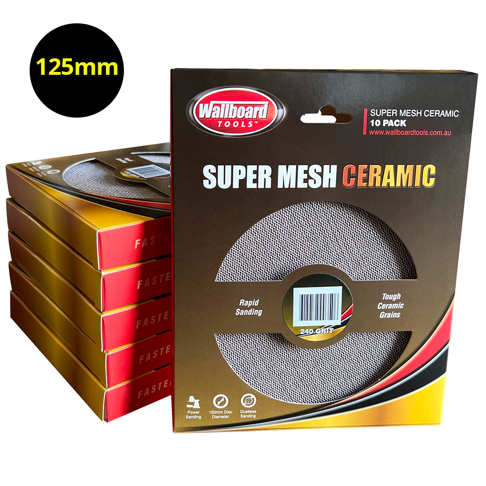 Wallboard Tools Super Mesh Ceramic 125mm 10pk Range