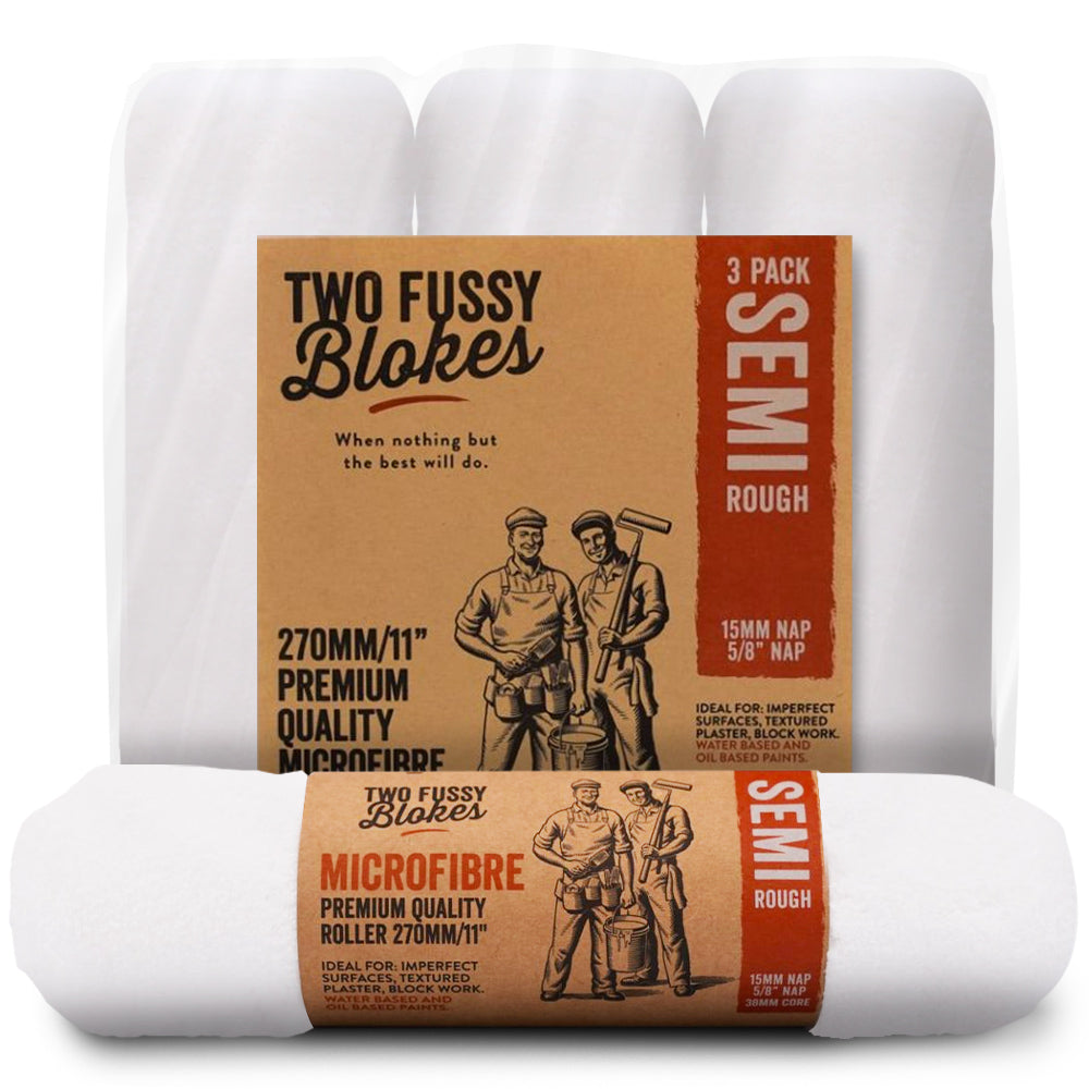 TWO FUSSY BLOKES 270mm Microfibre Paint Roller 15mm Nap