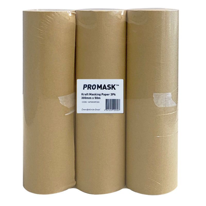 Promask Kraft Masking Paper 300mm x 50m Pack  and 150mm x 50m Range
