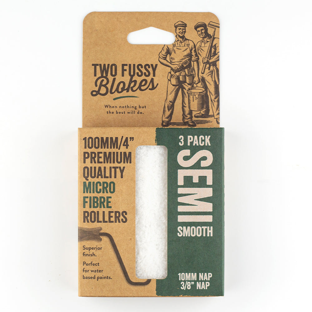 TWO FUSSY BLOKES 100mm Microfibre Paint Roller 10mm Nap