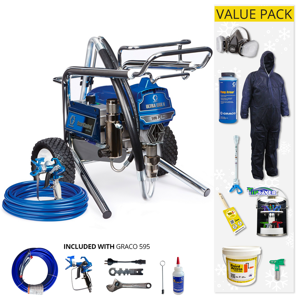 Graco Ultra Max II 595PC Pro Electric Airless Sprayer - Hi-Boy/Low-Boy Cart With Value Pack