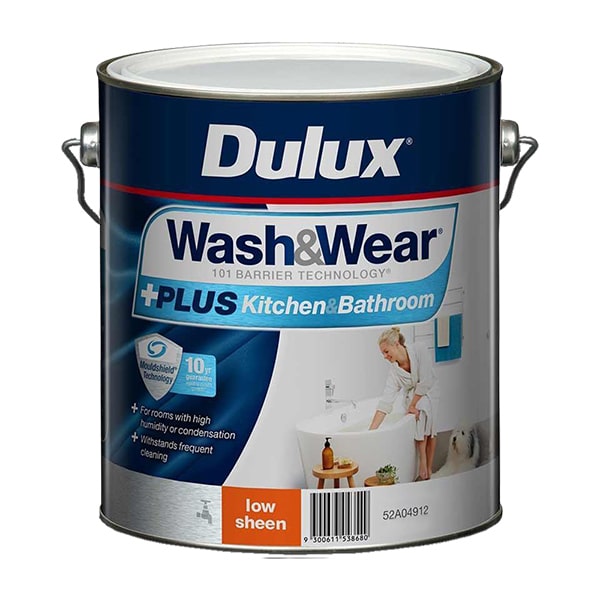 DULUX Wash&Wear + PLUS Kitchen & Bathroom Low Sheen 10L
