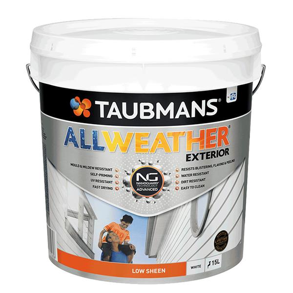 Taubmans All Weather Low Sheen - 15L - White Exterior Paint - 187200/15L