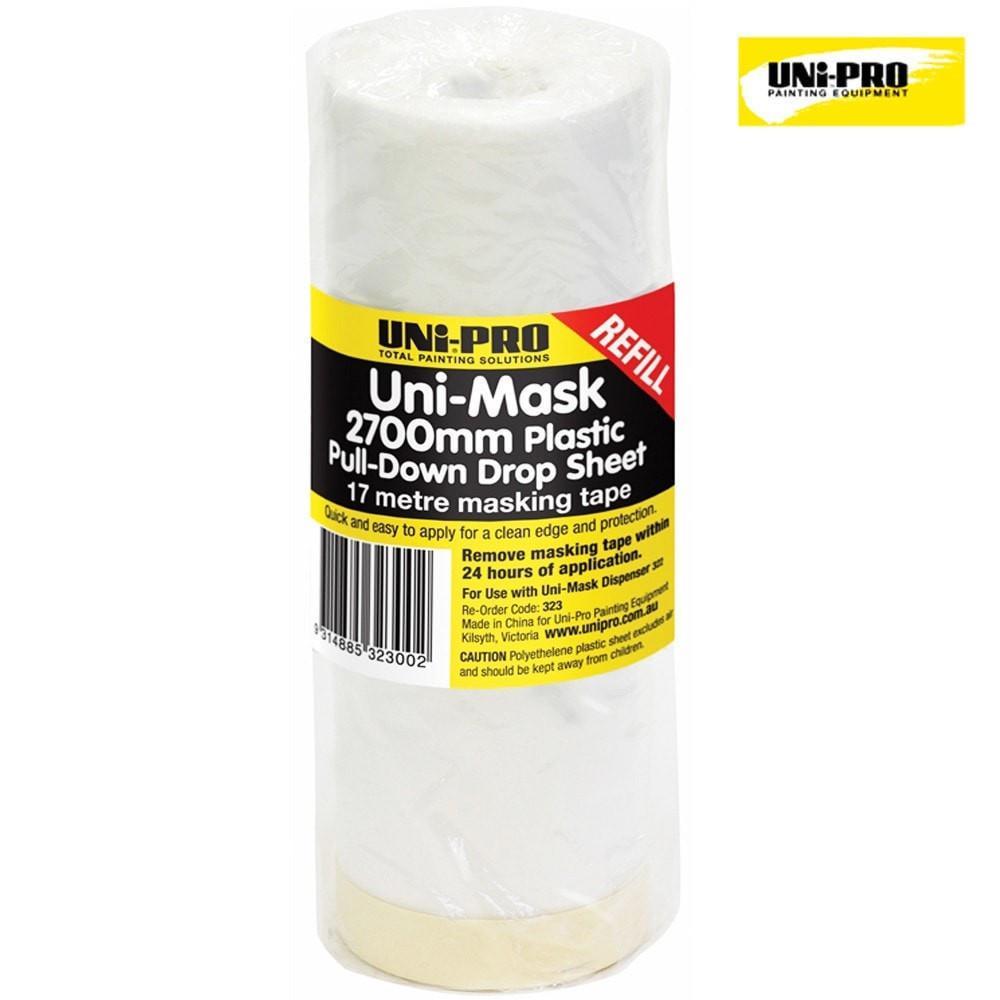 Uni-Pro Masking Film Rolls. Pull Down Drop Sheet 2700mm x 17m Refill