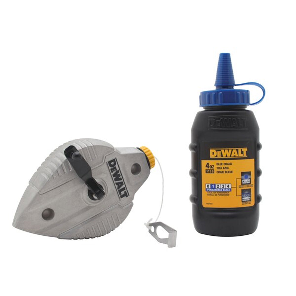 DEWALT Dewalt Cast Aluminium Chalk Reel 30M/100' With Blue Chalk - DEWDWHT47309L