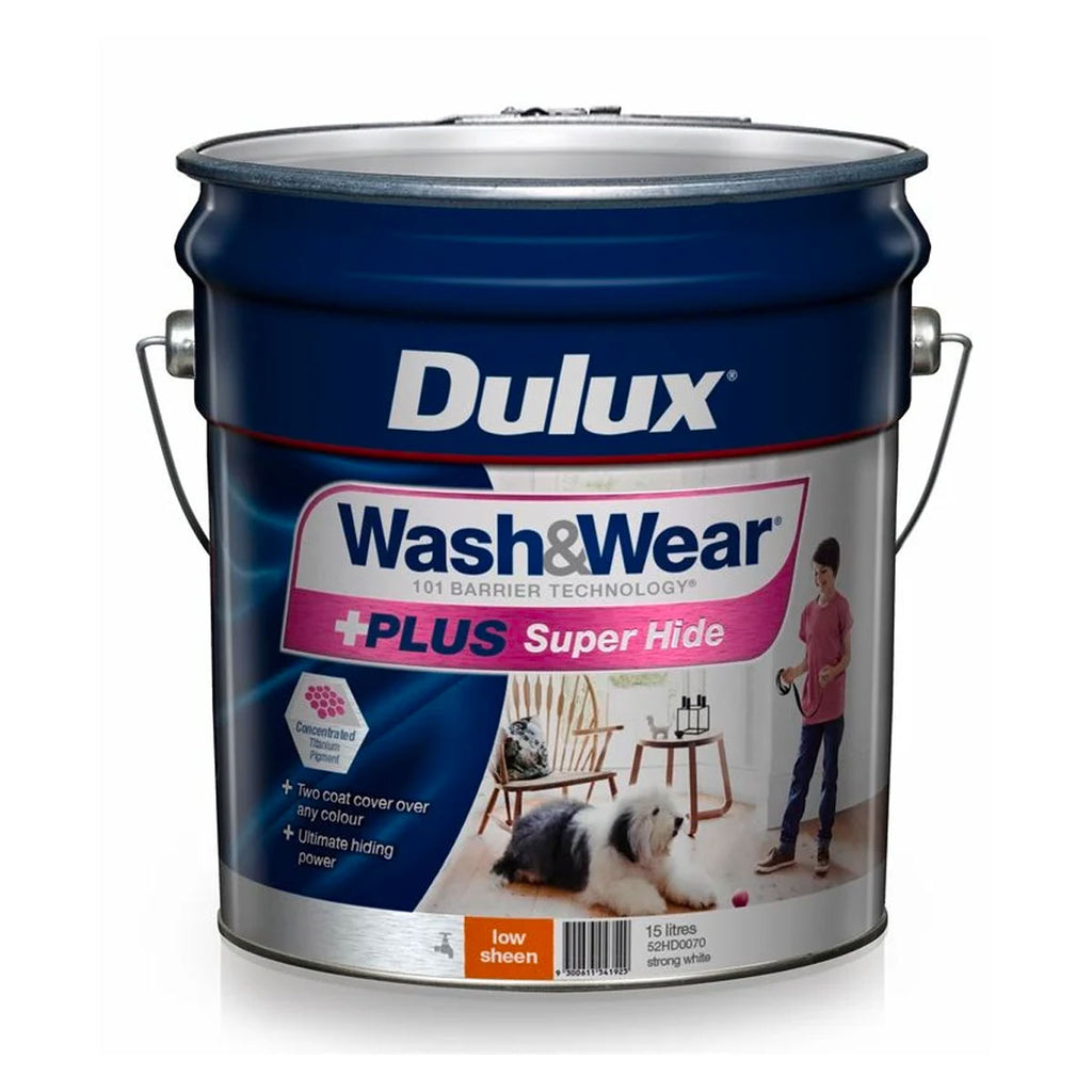 Dulux  Interior Paint Wash&Wear +PLUS Super Hide Low Sheen Strong 15L