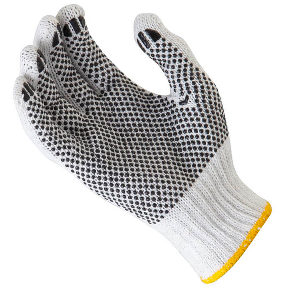 Cotton Gloves - Trade Knitted Poly Dotted