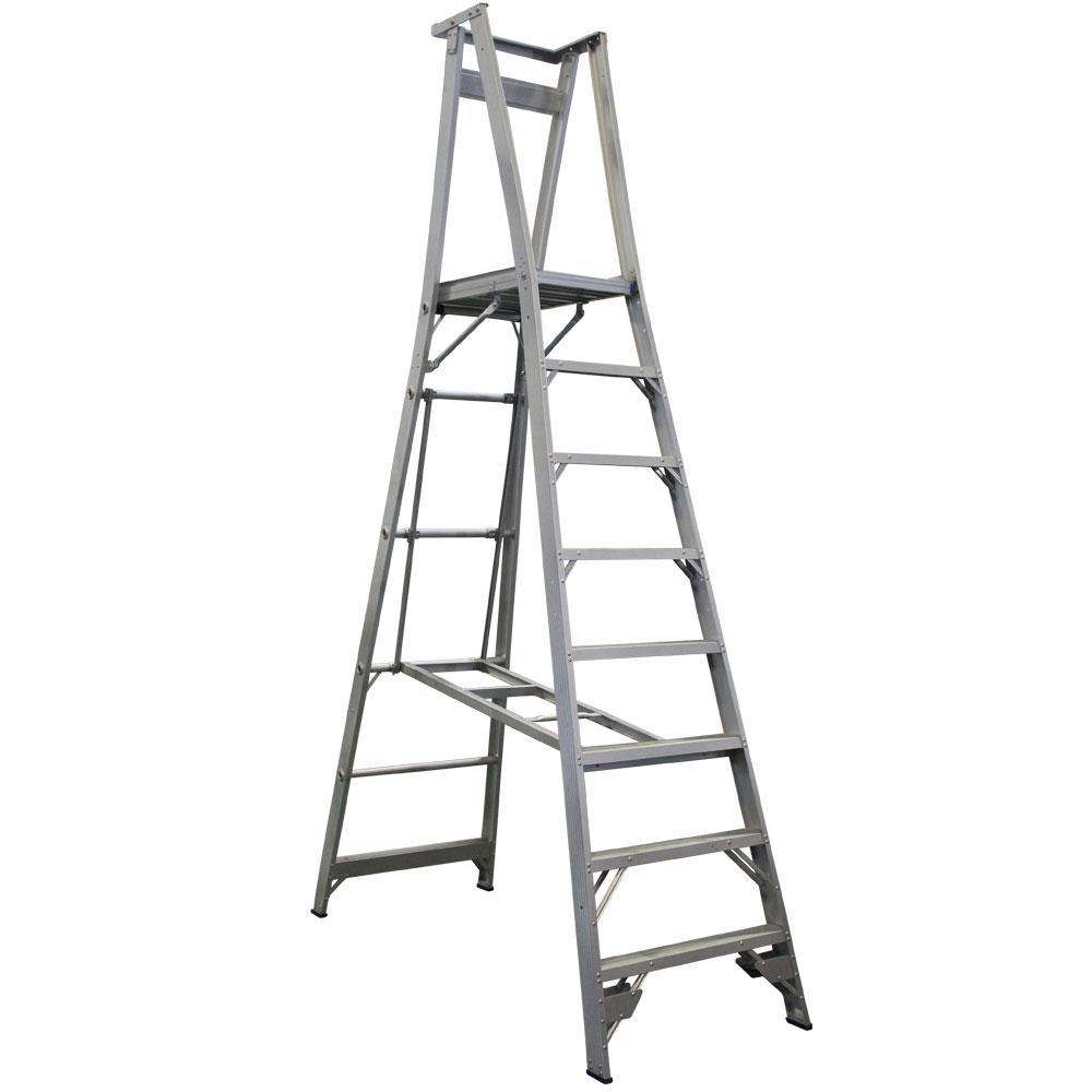 INDALEX 8-Step 3.3m/2.4m 150kg Pro Series Aluminium Platform Ladder