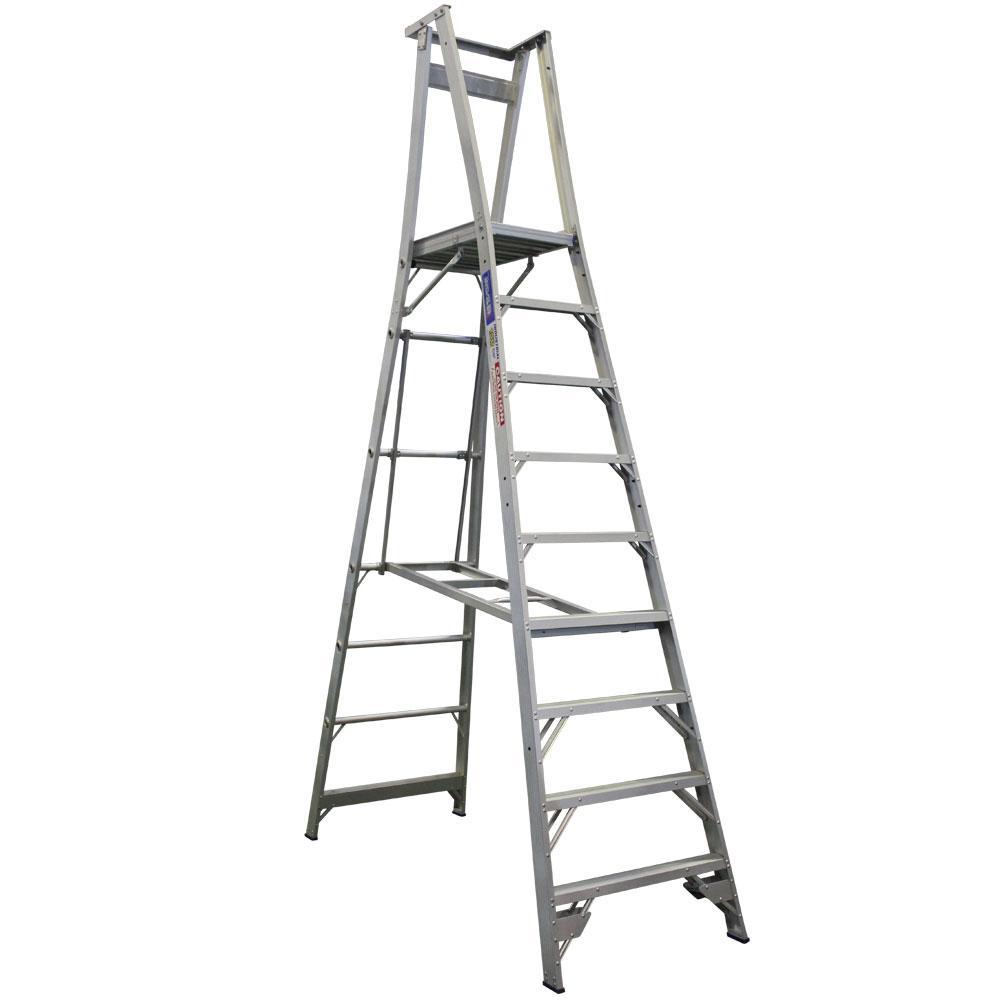 INDALEX 9-Step 3.6m/2.7m 150kg Pro Series Aluminium Platform Ladder