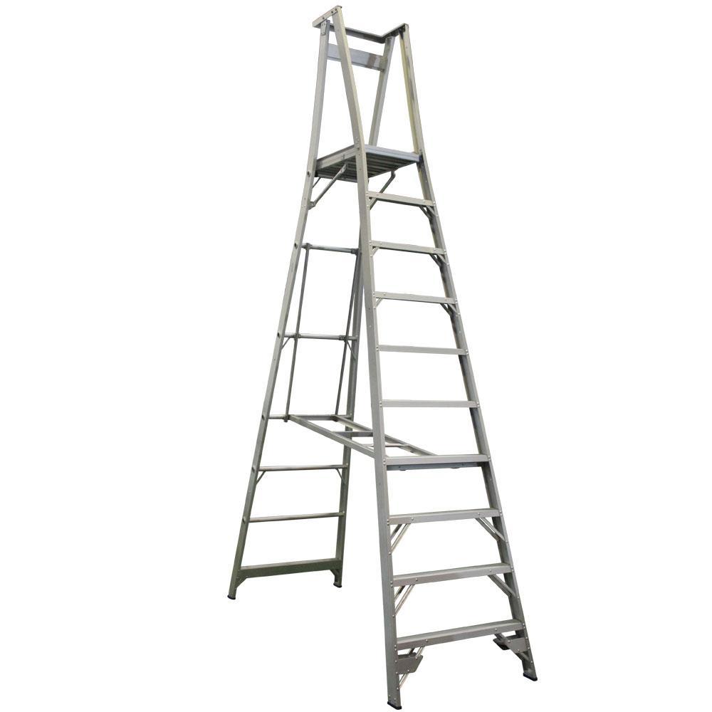 INDALEX 10-Step 3.9m/3m 150kg Pro Series Aluminium Platform Ladder