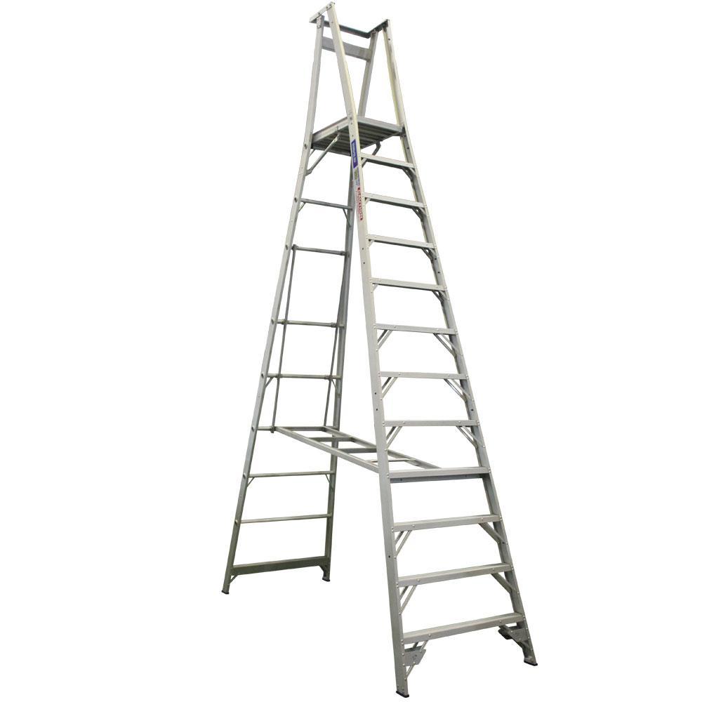 INDALEX 12-Step 4.5m/3.6m 150kg Pro Series Aluminium Platform Ladder