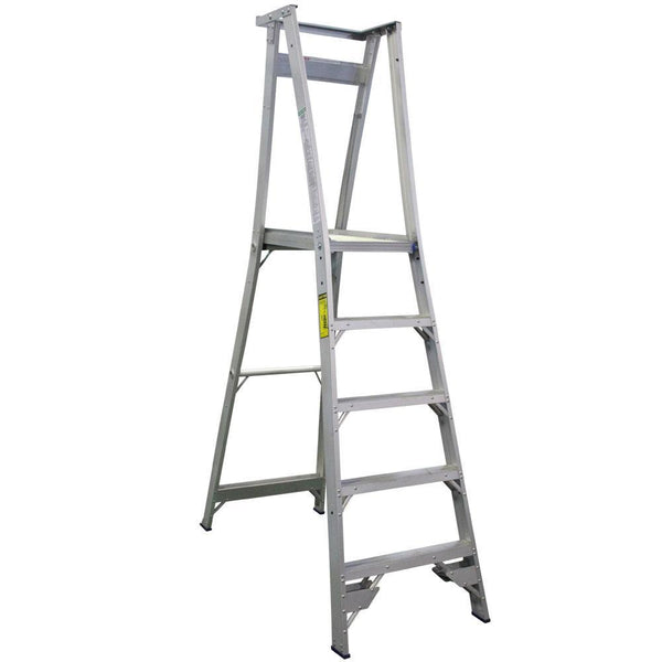INDALEX 5-Step 2.4m/1.5m 150kg Pro Series Aluminium Platform Ladder