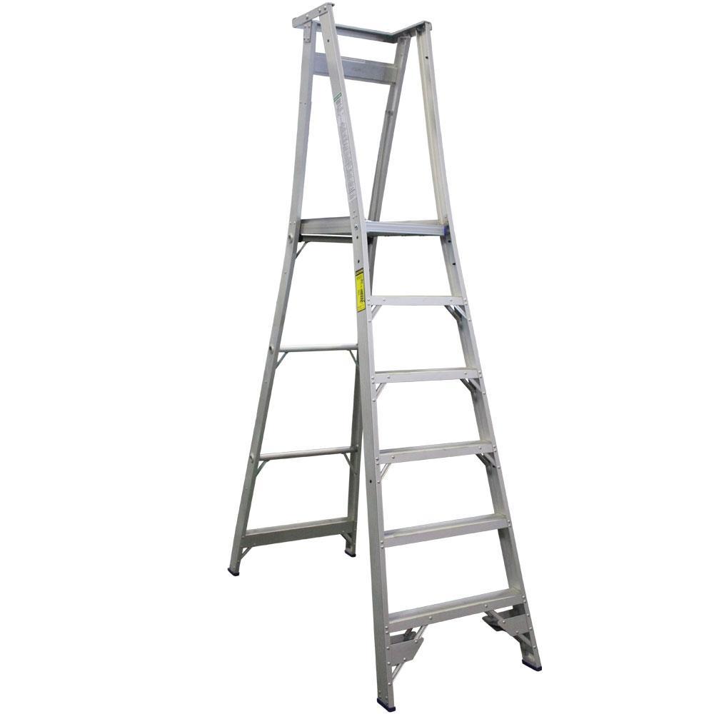 INDALEX 6-Step 2.7m/1.8m 150kg Pro Series Aluminium Platform Ladder