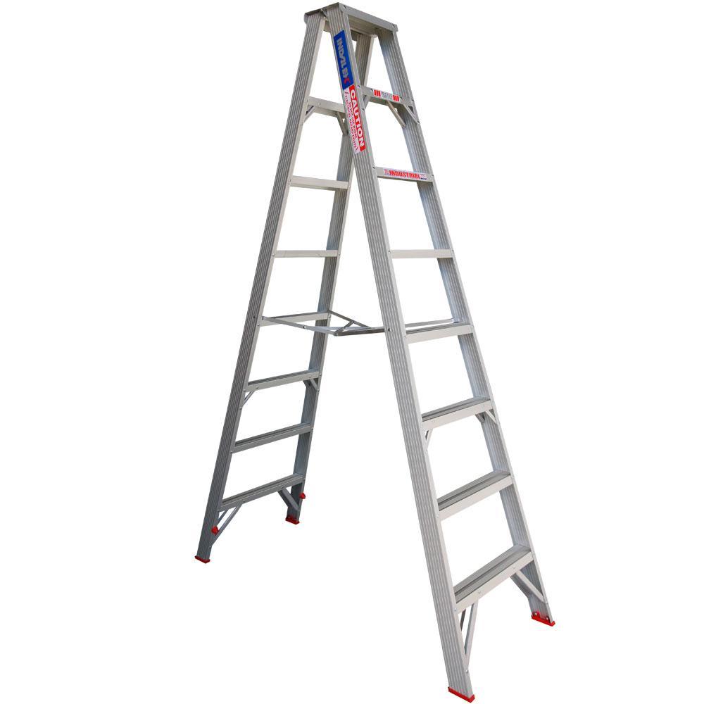 INDALEX 2.4m 120kg Tradesman Double-Sided Aluminium Step Ladder