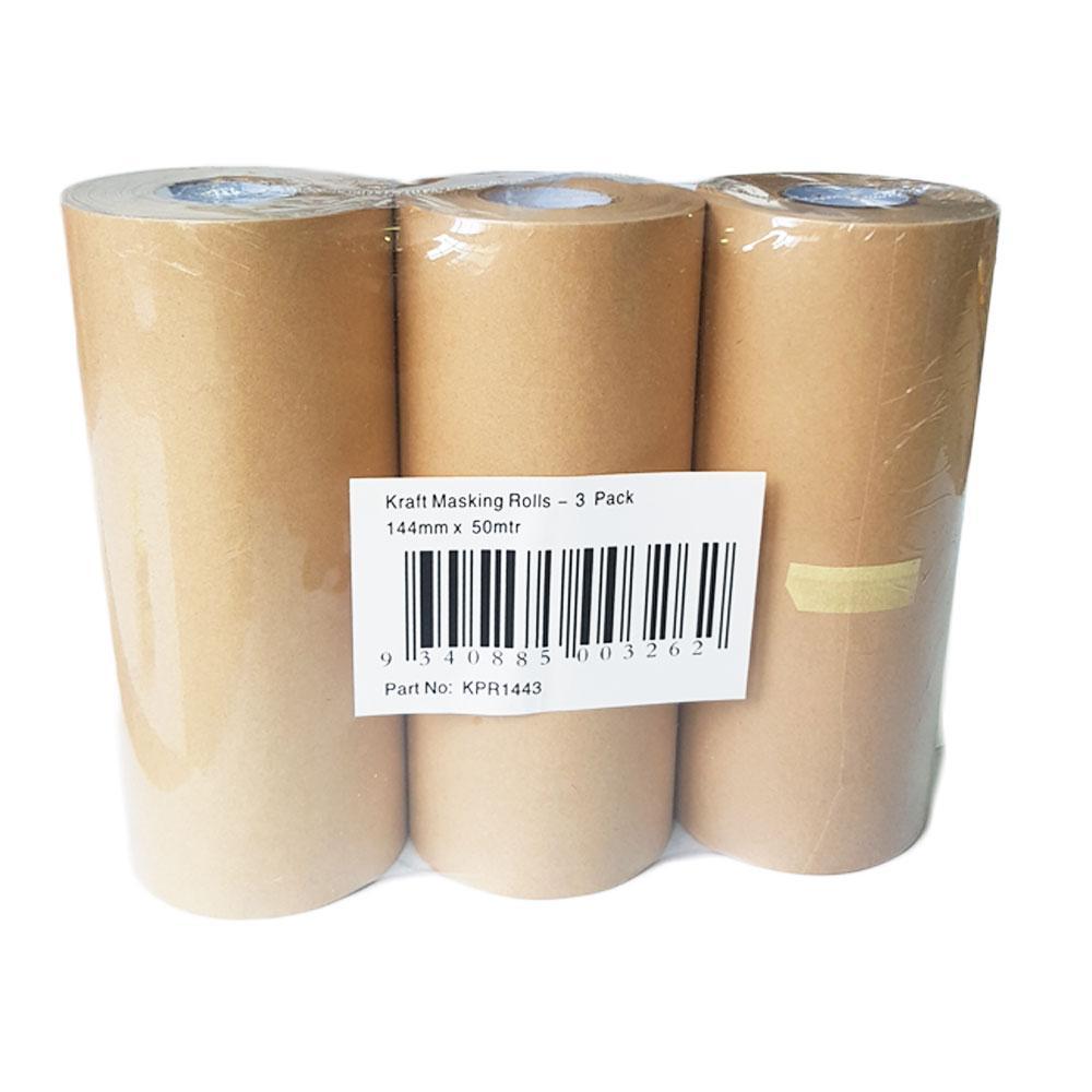 Kraft 144mm x 50m Brown Masking Paper Roll Range