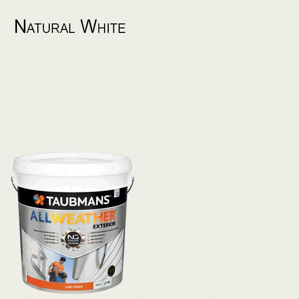 Taubmans All Weather Low Sheen - 15L - White Exterior Paint - 187200/15L