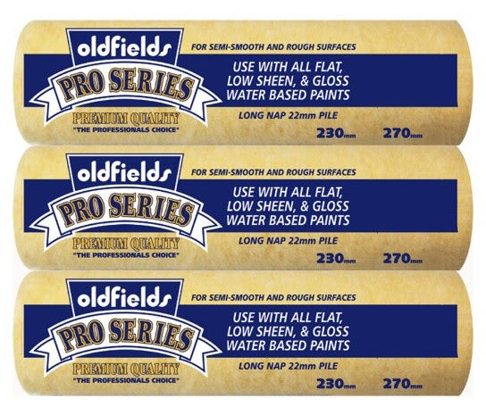 Oldfields Pro Series 270mm Roller Covers - Premium Quality - 36 Packs of 3 (108 Roller Covers) - Bulk Deal