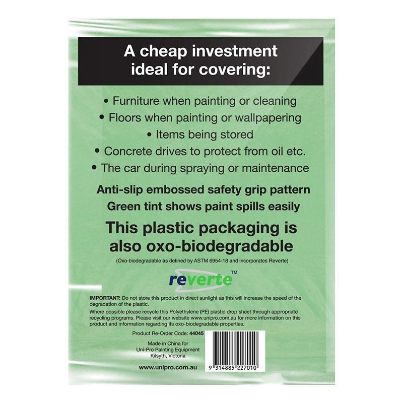 Uni-Pro OXO-Biodegradable Heavy Duty Plastic Drop Sheet 3.6m x 2.7m (12' x 9')