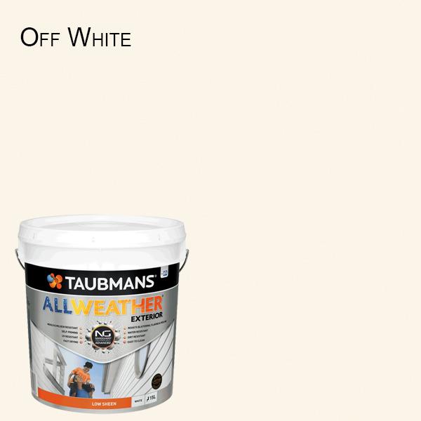 Taubmans All Weather Low Sheen - 10L - White Exterior Paint Self Priming  187200/10L