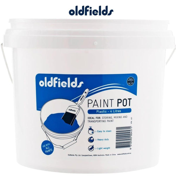 Oldfields Heavy Duty Plastic Paint Pot 4L Quality