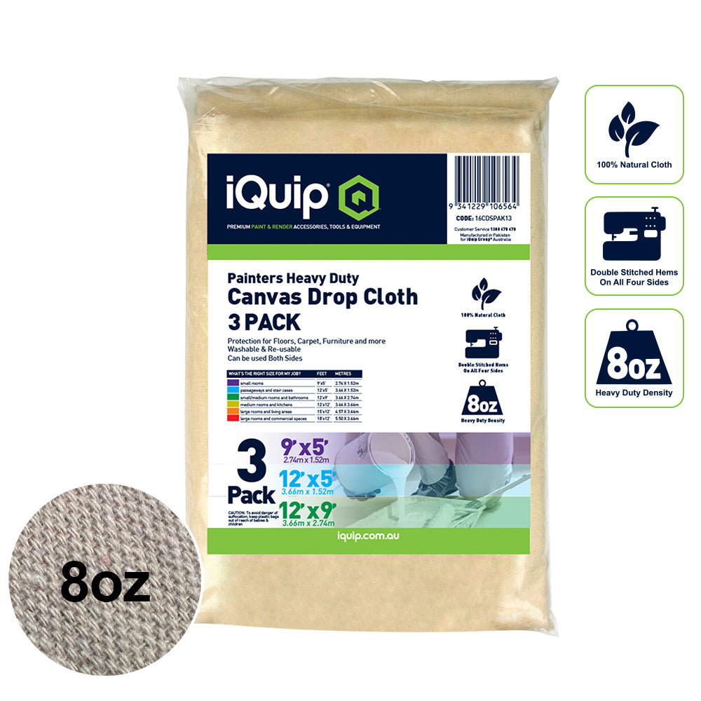 iQuip Painters Heavy Duty Canvas Drop Cloth