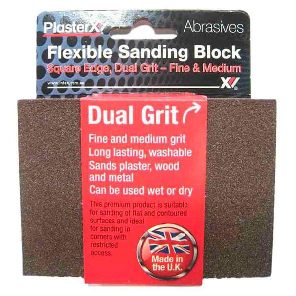 PLASTERX Flexible Sanding Block Dual Grit Fine & Medium grit