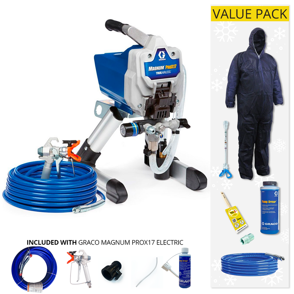 Graco Magnum ProX17 Electric Airless Paint Sprayer (17H203) Stand with Value Pack