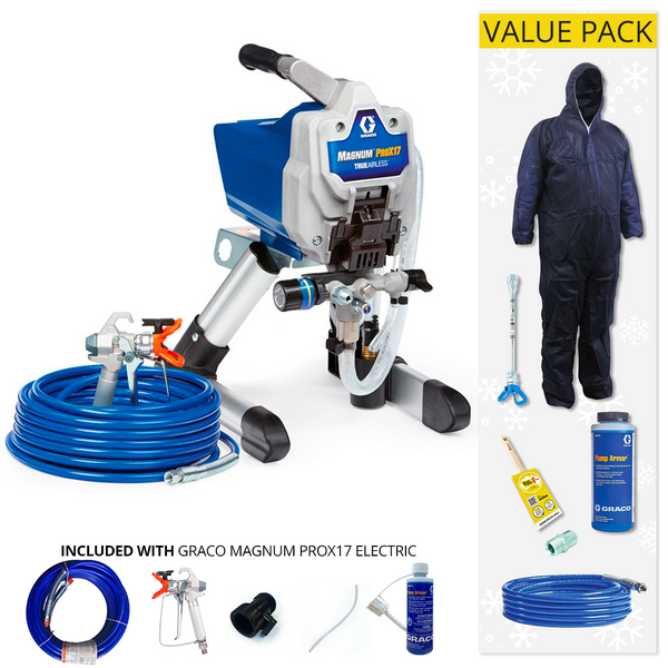 Graco Magnum ProX17 Electric Airless Paint Sprayer 17H203 Stand with Value Pack