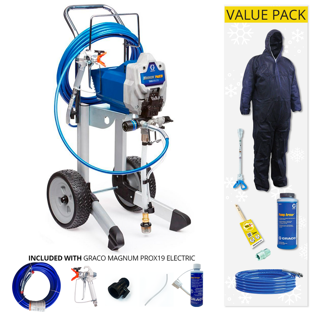 Graco Magnum ProX19 Electric Airless Paint Sprayer Hi Boy with Value Pack