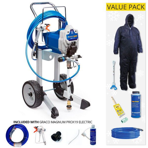 Graco Magnum ProX19 Electric Airless Paint Sprayer Hi Boy with Value Pack