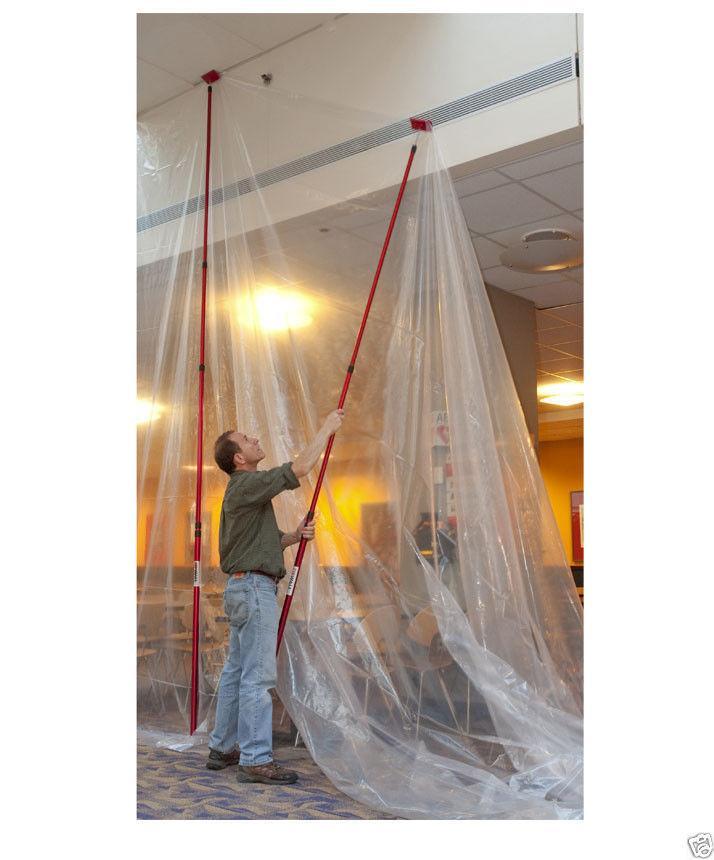 ZipWall 2 x Super-Tall Spring Loaded Poles With Jacks (1.6m-6.1m) for Extra Tall Ceilings (ZST2)