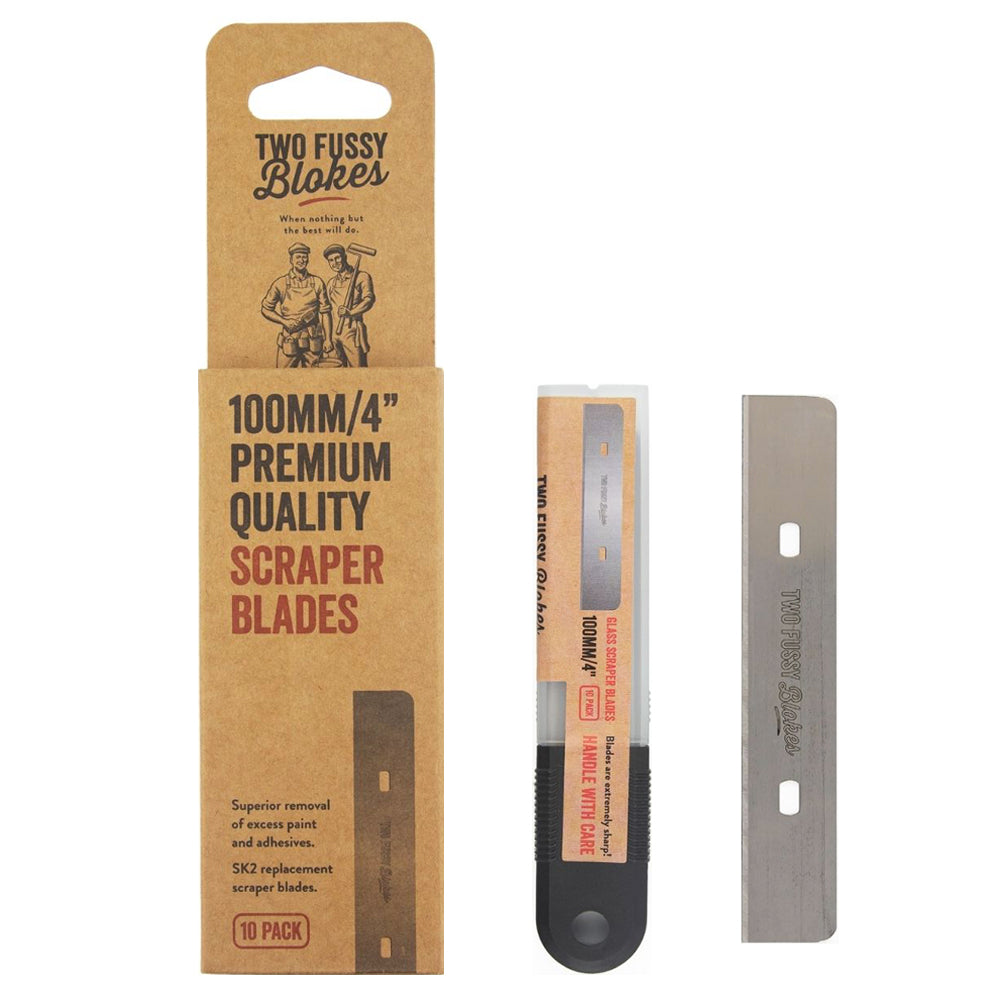 TWO FUSSY BLOKES 100mm Glass Scraper Replacement Blades