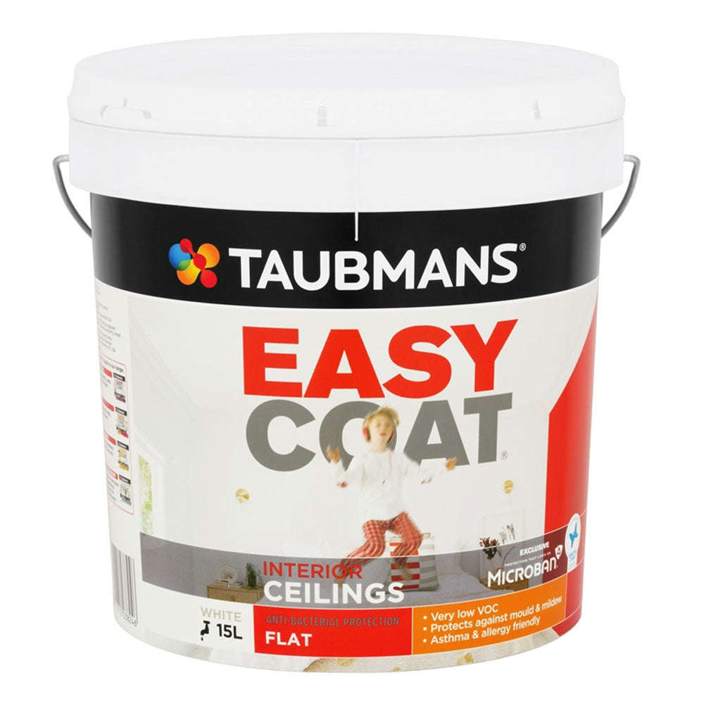 Taubmans Easycoat Flat White Ceiling Paint