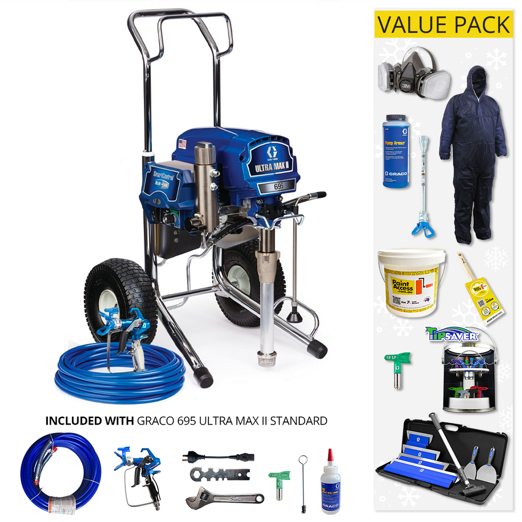 Graco Ultra Max II 695 Standard Electric Airless Sprayer - Hi-Boy/Lo-Boy Cart With Bonus