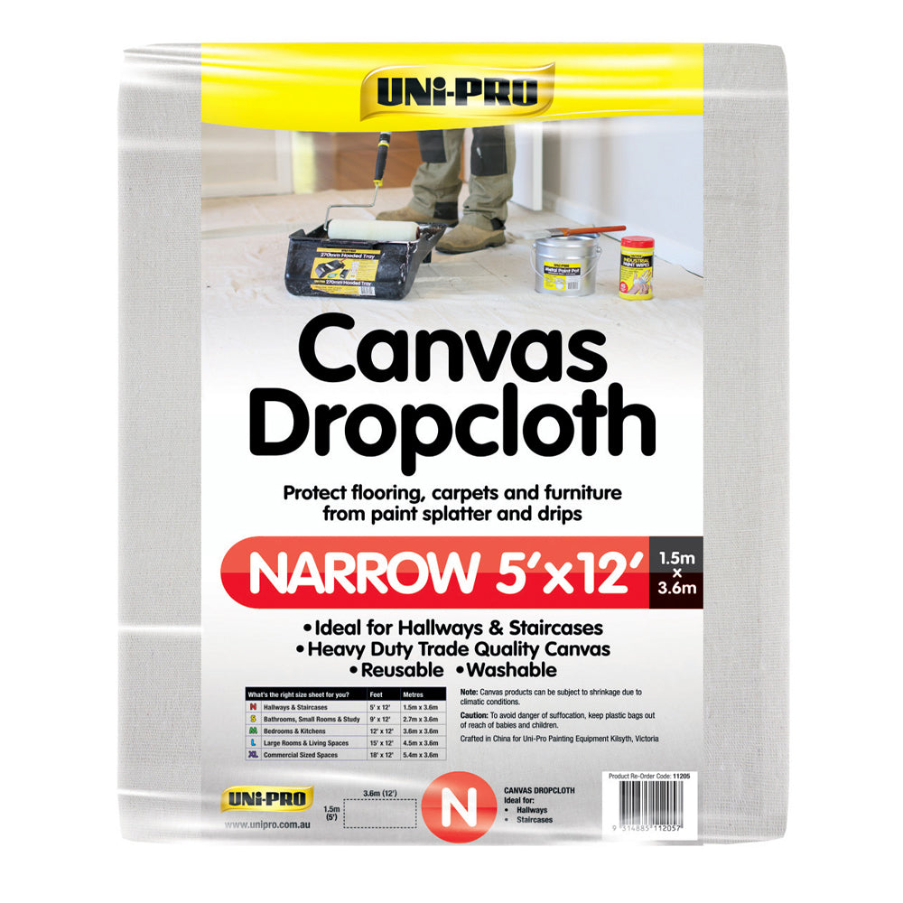 Uni-Pro Heavy Duty Canvas Dropcloth 12'x5'