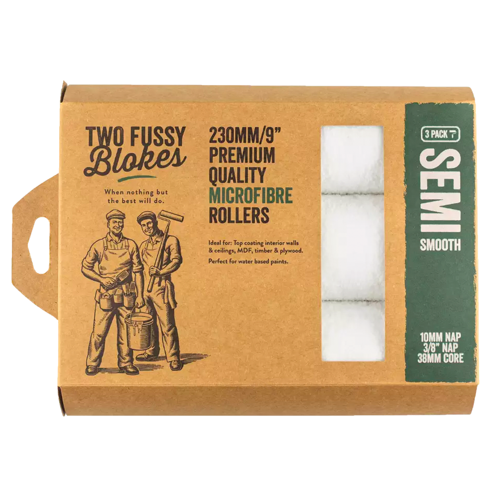 TWO FUSSY BLOKES 230mm Microfibre Paint Roller 10mm Nap