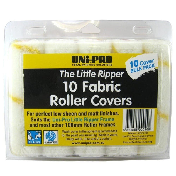 Uni-Pro 10 Fabric Yellow Stripe Paint Roller Sleeves 100mm 11mm